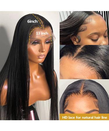 Geeta Hair 13x6 Brazilian Human Hair Lace Front Wig 22 Inch - Pre Plucked, 150% Density, Natural Hairline - Straight Hair, Natural Color - Buy Online on GoSupps.com