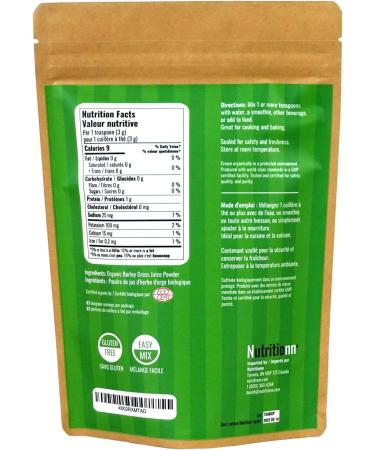Organic Barley Grass Juice Powder by Nutritionn - 250 Grams - 100% Pure Premium Natural Whole Food Supplement - Buy Online on GoSupps.com