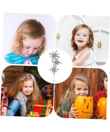 Beavorty snowflake hairpin hair side clips for girls Crystal Hair Clips Glitter Bobby Rhinestone Hair Barrettes rhinestone bobby pins french hair pin Miss Christmas alloy accessories 6x2.2cm Silver - Buy Online on GoSupps.com