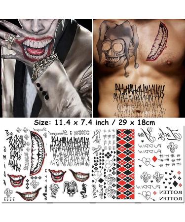Halloween Temporary Tattoos Stickers - 5 Large Sheets for Women Men Kids | Halloween Cosplay Makeup Fake Tattoos | Costume Accessories & Party Supplies - Buy Online on GoSupps.com