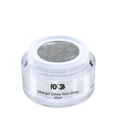 Uv Led Effect Gel Galaxy Holo Glitter Silver - Silver - Studio Quality - Made In Germany - 5ml