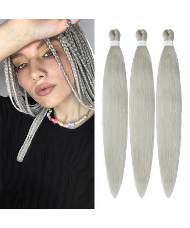 Braids Kunsthaar 20Backs Ginger Braided hair for braids hair for the braid Box Braids Kunsthaar for simple synthetic braided hair extensions braids braid extensions (20 inches silver#) 50.8cm-20 inches (3 Pack) Silver###