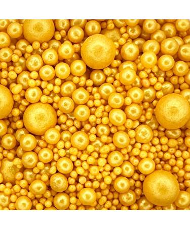Twist Ingredients - Pearls Mix - Glimmer Gold Cake Topper Sprinkles - 1kg Edible Shimmer Ball Cupcake Decorations - Perfect for Weddings Christenings & Parties