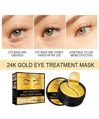 Q.Z.Art 60 Pcs 24K Gold Under Eye Patches - Anti-Aging Eye Mask with Collagen & Hyaluronic Acid for Dark Circles Puffiness & Wrinkles - Buy Online on GoSupps.com