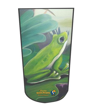 Heal with Appeal Amputee stump sock Green Frog on lily pad tropical scene 3Ply stump sock
