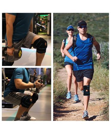Doufurt Knee Brace for Meniscus Tear ACL MCL Injury Recovery - Adjustable Support for Men and Women - Large Size - Blue & Black - Buy Online on GoSupps.com