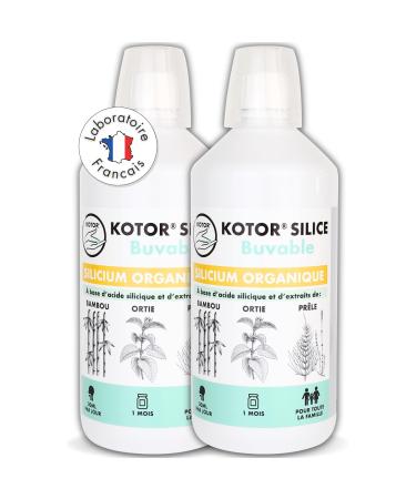 KOTOR DRINABLE SILICA 1L | Pack of 2 | Natural and French Organic Silicon | Highly Dosed | Joints Bones Cartilage Skin Nai