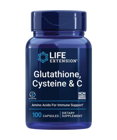 Life Extension Glutathione, Cysteine & C - Antioxidant Supplement with Vitamin C, L-Glutathione Reduced & L-Cysteine - For Liver Health Support & Detox - Gluten Free, Non-GMO - 100 Capsules