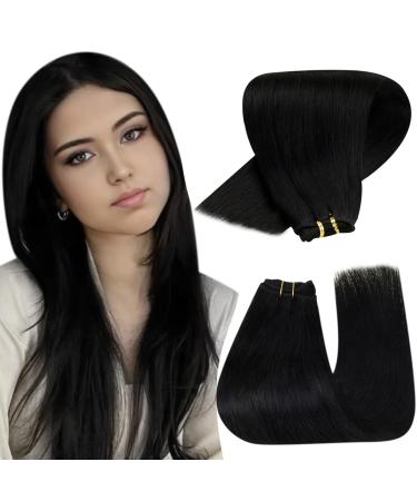 Hetto real hair whip extensions black excessive real hair remy extensions real hair drinking hair granning #1 black human hair 50 cm 100g 50cm 3-1 #1 black - Buy Online on GoSupps.com