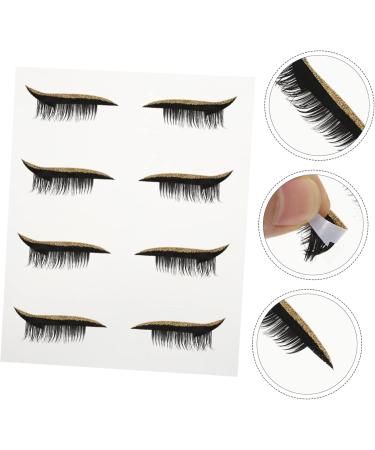 FOMIYES 4 pairs Lashes Tool Supplies Tape Eyeliner Shiny Waterproof Natural Strip Adhesive Face Eyelid with 4x1.5cm Gloden - Buy Online on GoSupps.com