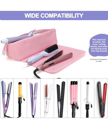 Heat Resistant Mat Travel Bag | Neoprene Curling Iron Holder | Hair Styling Tools Organizer | Pink | 18x4 Inches - Buy Online on GoSupps.com