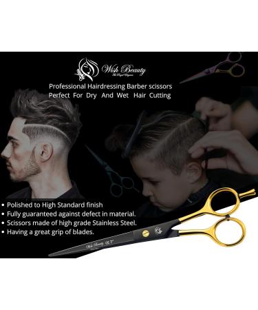 7-inch Black Cobalt Professional Hairdressing Scissors - Barber Shears for Hairdressers & Barbers - Stainless Steel Hair Cutting Shears - Buy Online on GoSupps.com
