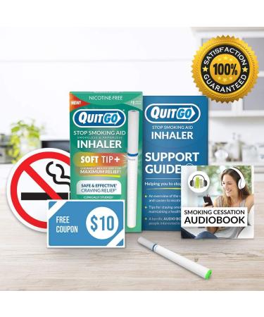 Stop Smoking Remedy - Nicotine Free Oxygen Inhaler for Cravings - Quit Smoking Support with Chewable Mouth Grip - Fresh Mint Flavor - Single Pack - Buy Online on GoSupps.com