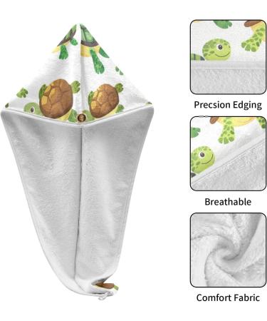 Buy Cute Turtles Hair Towel 2 Pack | Super Absorbent Quick Dry Hair Turbans for Women & Girls - Buy Online on GoSupps.com