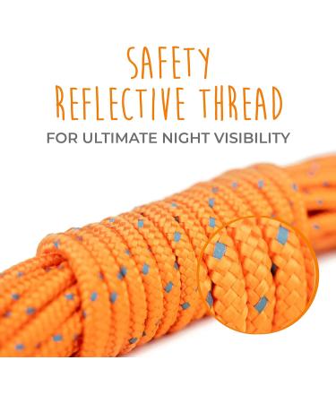 Mighty Paw Check Cord 9m/30ft Dog Training Lead | Weather Resistant Climbers Rope with Reflective Stitching - Orange | Ideal for Training, Swimming, Hunting & Camping - Buy Online on GoSupps.com