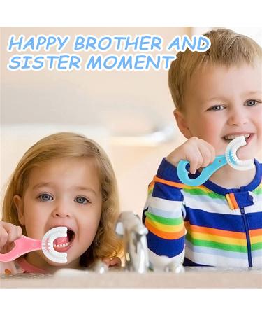 4 Pack Kids U-Shaped Toothbrushes | Soft Silicone Brush Head | 360 Oral Teeth Cleaning Design | Toddler Age 2-6 - Buy Online on GoSupps.com