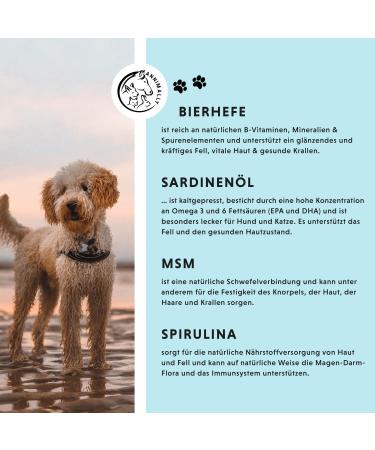 Annimally Haut & Fell Powder for Dogs & Cats | Promotes Healthy Coat Reduces Hair Loss | Biotin Zinc Brewer's Yeast & Spirulina - Buy Online on GoSupps.com