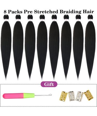 Beyond Beauty 8 Packs Black Pre Stretched Braiding Hair Synthetic Yaki EZ Braiding Coi Leray Braids Knotless Braiding Hair Extensions Pre Stretched Hot Water Setting Crochet Braids 42Inch(#1B) 8Packs-42Inch #1B - Buy Online on GoSupps.com