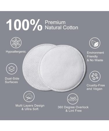 SHINO Round Cotton Makeup Remover Pads - 100% Chemical Free & Hypoallergenic Face Pads for Sensitive Skin - 100 Count - Buy Online on GoSupps.com