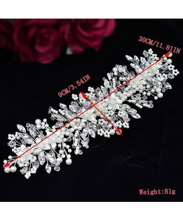 WONRLUA Pearl Bridal Headband - Rhinestone Wedding Hairpiece for Bride - Buy Online on GoSupps.com