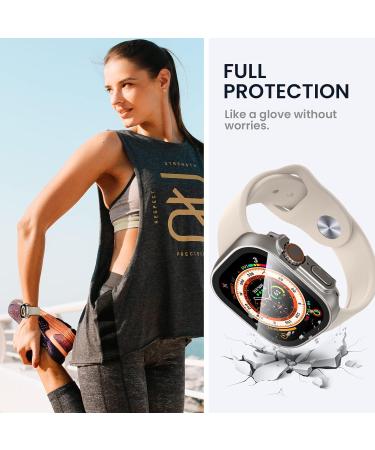 Tensea Waterproof Apple Watch 49mm Screen Protector Case with Tempered Glass Film - Sweatproof Protective Cover for Men and Women - Buy Online on GoSupps.com