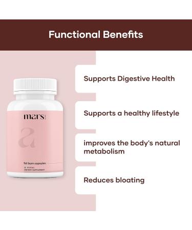 mars by GHC Fat Burn Capsules with Psyllium Husk Moringa & Dandelion Root | Herbal Blend for Active Routine | Pack of 1 | 60 Capsules 60 Count (Pack of 1) - Buy Online on GoSupps.com