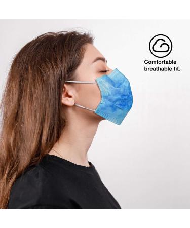 NU R Disposable Face Mask 3Ply Mask with Filter Layer and Elastic Earloop Retail 50pcs/box TIE DYE 50PCS - Buy Online on GoSupps.com