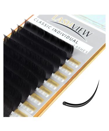 LASHVIEW Eyelash Extensions Individual Lashes Premium Single&Classic Lases 0.15 D Curl Thickness 9mm Soft Application-friendly Natural Semi Permanent Eyelashes Lashes