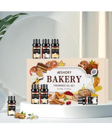 Aeshory Essential Oils Set - 14x 5ml Aromatherapy Fragrance Oils for Diffusers & Candle Making | Pumpkin Pie Coffee Cake Oat Cake Gingerbread Cinnamon Apple Scents - Buy Online on GoSupps.com