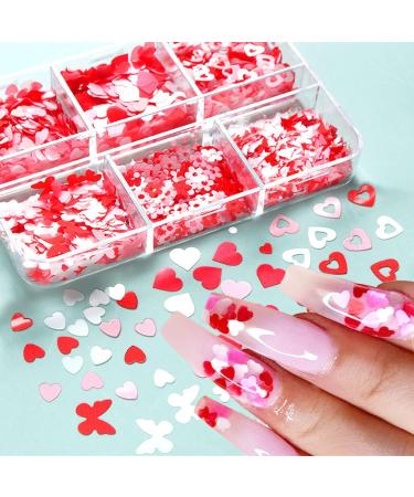 DIY Nail Supplies Shiny Love Heart Nail Decoration Decals Stickers Nail Art Sequins(02) - Buy Online on GoSupps.com