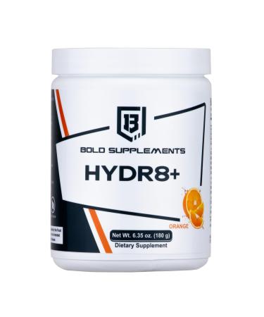 Hydr8+ Hydration & Vitamin Powder | Keto Friendly | No Sugar | Non-GMO | 30 Servings | 6.35 oz (180 g) Orange 6.35 Ounce (Pack of 1)