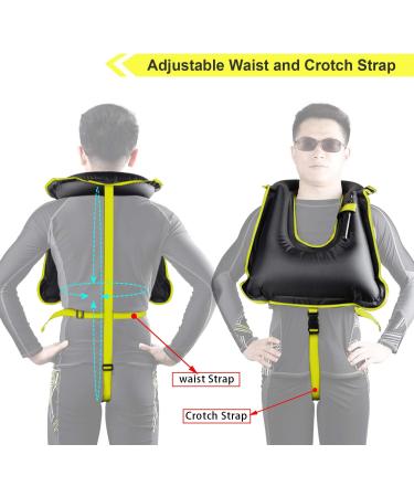 Rrtizan Snorkel Vest - Portable Inflatable Swim Buoyancy Aid for Adults - Black - Buy Online on GoSupps.com