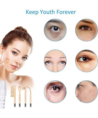 Portable High Frequency Facial Machine with 4 Glass Tubes - Handheld Home Face Skin Wand - Buy Online on GoSupps.com