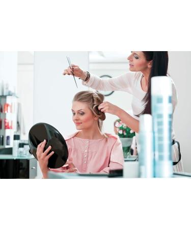 T4B LUSSONI Black Wide Hairdressing Hand Mirror 29 cm - Professional Salon Tool for Men and Women - Buy Online on GoSupps.com