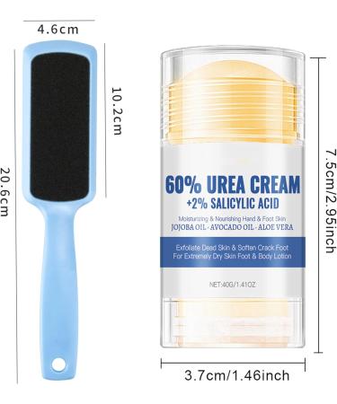 MrCuvaryas Hydrating and Anticracking foot cream 60 urea foot cream very dry feet heel balm relieves itching for elbows knees feet and hands urea cream with foot file blue 40 g + 40 g - Buy Online on GoSupps.com