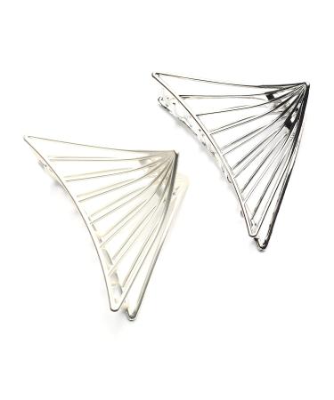 QinGoo Large Metal Hair Clip - Elegant Silver Hair Accessory for Women | Stylish Headdress (9.5cm x 7cm) - Buy Online on GoSupps.com