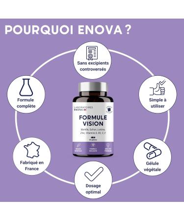 VISION FORMULA | Eye supplement | Blueberry Saffron Lutein Zinc and Vitamins | Maintaining normal vision dry and tired eyes | 60 Capsules | Made in France - Buy Online on GoSupps.com