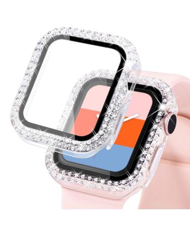KADES Compatible for Bling Apple Watch Protective Case with Built-in Screen Protector for Apple Watch 40mm iWatch Series SE SE2022 6 5 4 (40mm Clear) Clear 40mm