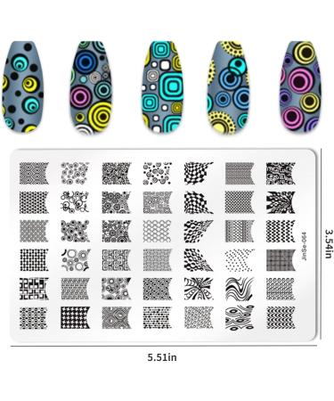 RUNRAYAY 2Pcs French Nail Stamp Plates Nails Art Stamping Plates Leaves Flowers Animal Nail Template Image Plate for Women Fashion Art Decoration - Buy Online on GoSupps.com