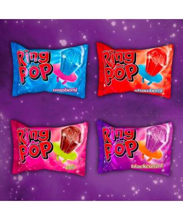 Bobzo Baz00ka Ring Pop Lollipops Pack of 24 | Assorted Flavors: Blue Raspberry Strawberry Cola Black Currant | Vegan Vegetarian Gluten Free | Individually Wrapped Party Favors for Kids - Buy Online on GoSupps.com