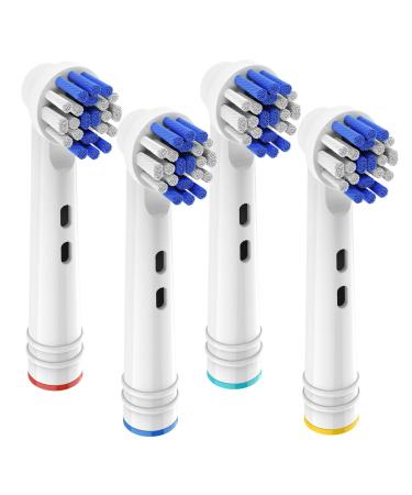 Toothbrush Heads for Oral B 4 Pack Professional Electric Toothbrush Replacement Heads Compatible with Oral B Braun Medium Soft Dupont Bristles Replacement Toothbrush Heads