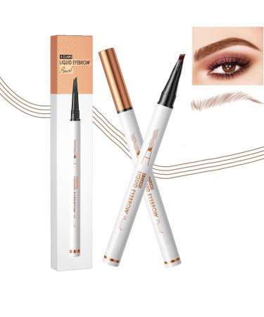 Probuk Microblading Black Eyebrow Pencil Microblading Eyebrow Pen with 4 Dots Waterproof Liquid Waterproof Tattoo Pencil Long Lasting for Natural Eye Makeup(04#)