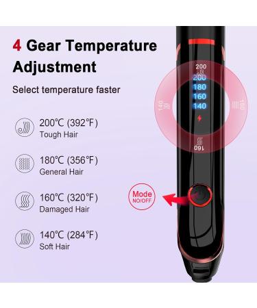 2-in-1 Flat Iron Hair Straightener & Curler - Fast Heat Ceramic Coating LCD Display | Professional Hair Styling Tool (Black) - Ship Internationally - Buy Online on GoSupps.com