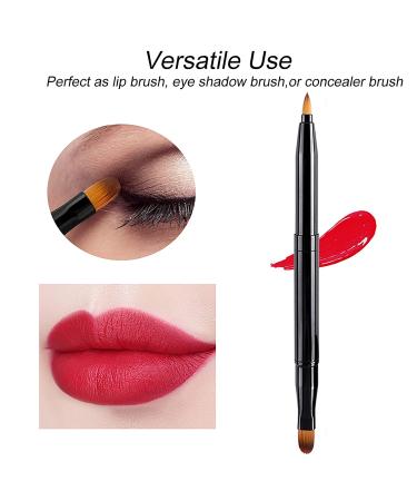 Falliny Retractable Dual-Ended Lip & Eyeshadow Makeup Brushes - Set of 2 | Travel-Friendly Design with Caps - Buy Online on GoSupps.com