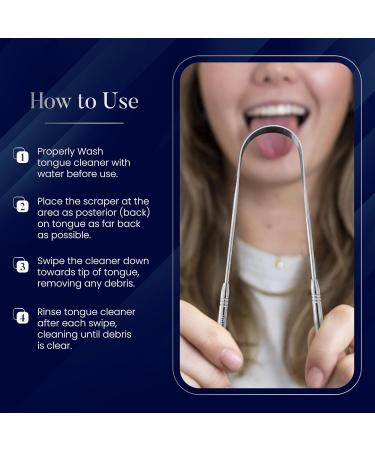 Tongue Scraper for Adults | Stainless Steel Tongue Cleaner | Flexible Metal Brush for Oral Care & Bad Breath Relief - Buy Online on GoSupps.com