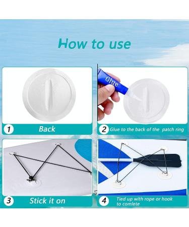 6 Pack Stainless Steel D-Ring Patch for PVC Inflatable Boats and Watercraft - Deck Accessories, No Glue Needed - White - Buy Online on GoSupps.com