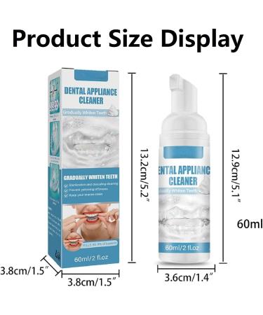 Retainer Cleaner Aligner Cleaner Clear Retainer Cleaner Teeth Aligner Foam Retainer Whitening Foam Retainer Cleaning Spray for Oral Appliances Dentures Retainers and Aligners Fights Bad Breath 60ml - Buy Online on GoSupps.com