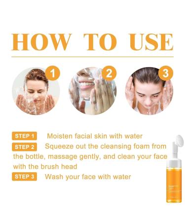 CROOT 2PCS Turmeric Facial Cleanser Turmeric Face Wash Foaming Face Wash Deep Cleaning Moisturizing Easy to Use Turmeric Foaming Cleanser for Oil Dry and All Skin - Buy Online on GoSupps.com