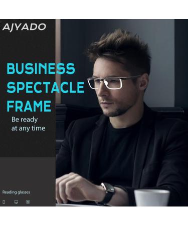 AJYADO Reading Glasses for Men & Women - 2PCS Blue & Black | Blue Light Filter Reading Aid (2.5) - Buy Online on GoSupps.com