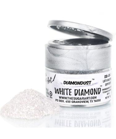 The Sugar Art - DiamonDust - Edible Glitter For Decorating Cakes, Cupcakes, Cake Pops, & More - Sprinkle on Sparkle and Luster to Sweets - Kosher, Food-Grade Coloring - White Diamond - 3 grams